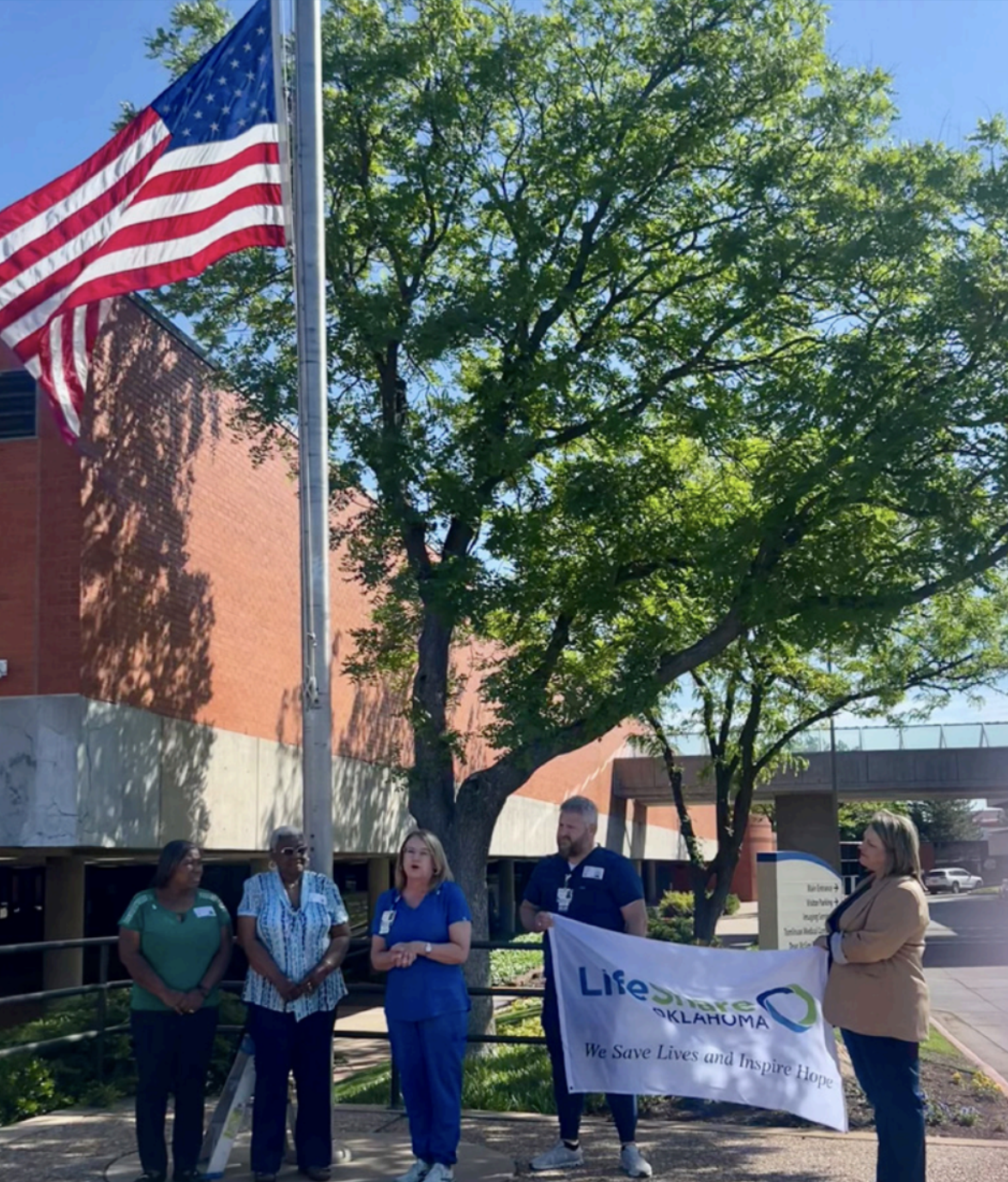 Organ Donor Month flag raising